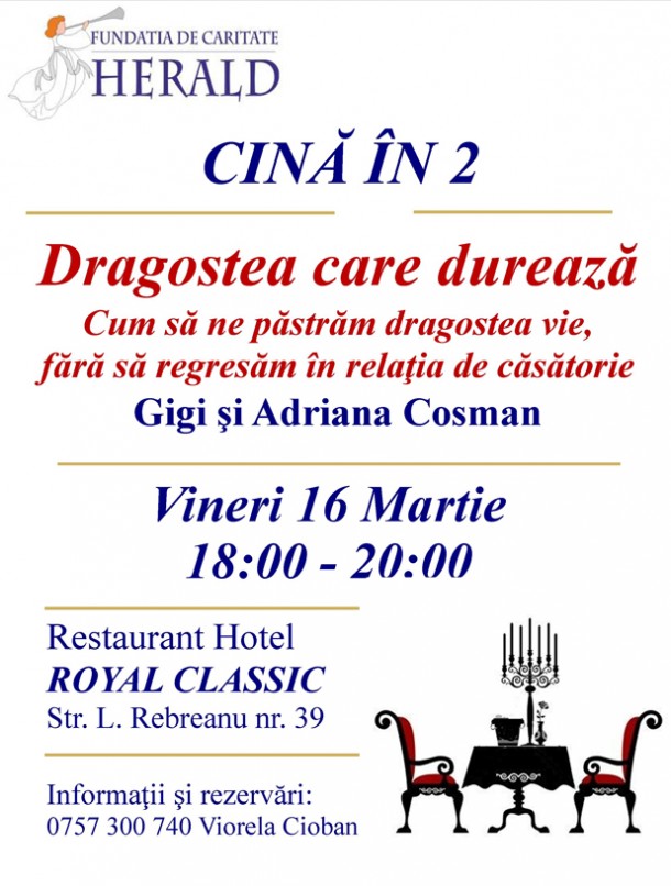 “Dragostea care durează” – Eveniment la Cluj-Napoca, special pentru cei căsătoriți