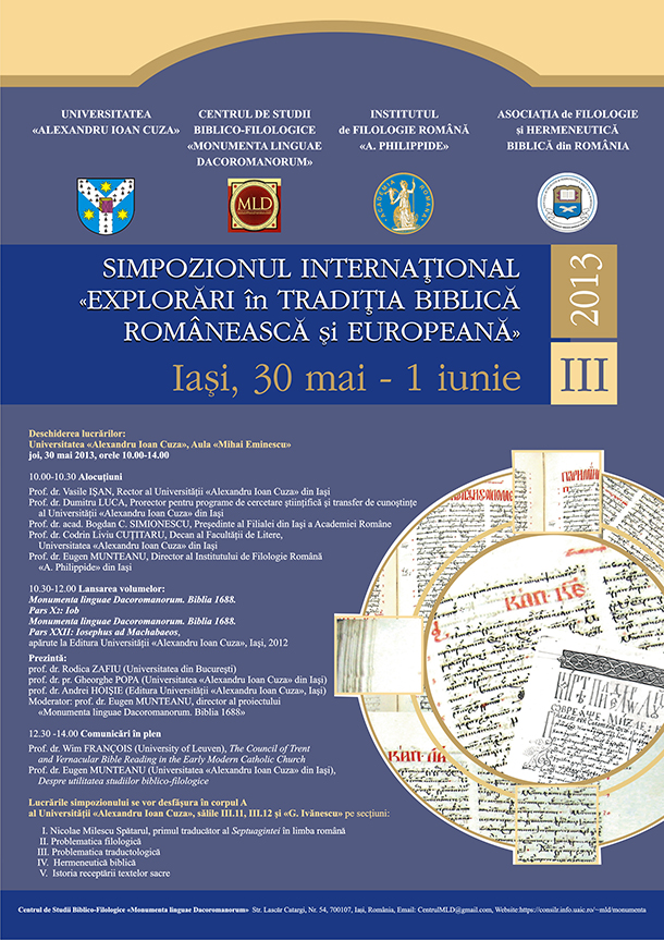 Simpozionul ,,Explorări în tradiția biblică românească și europeană” (ediţia a III-a)