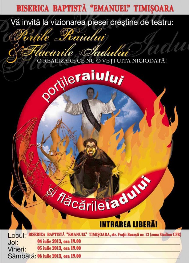 „Porțile raiului și flăcările iadului” – Biserica Baptistă „Emanuel” Timișoara