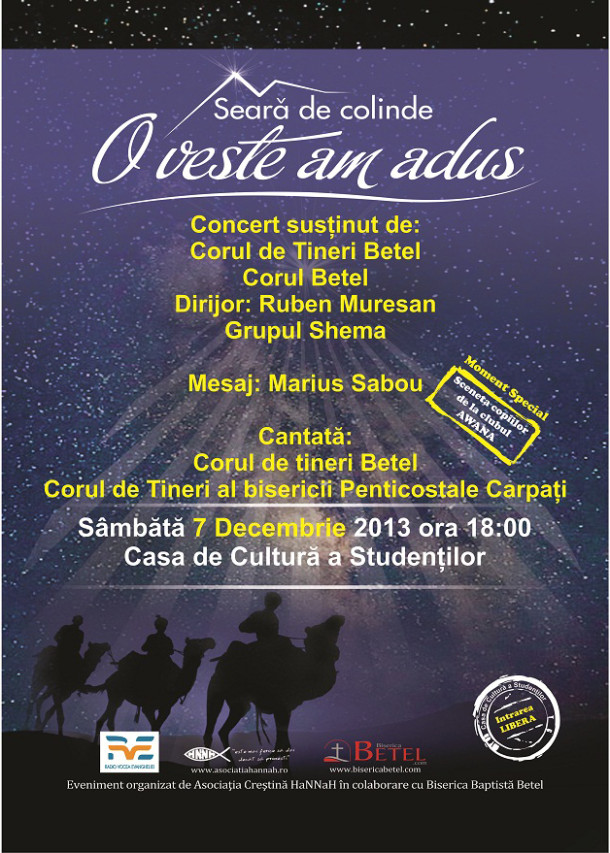 Seară de colinde la Casa de Cultură a Studenților din Cluj-Napoca