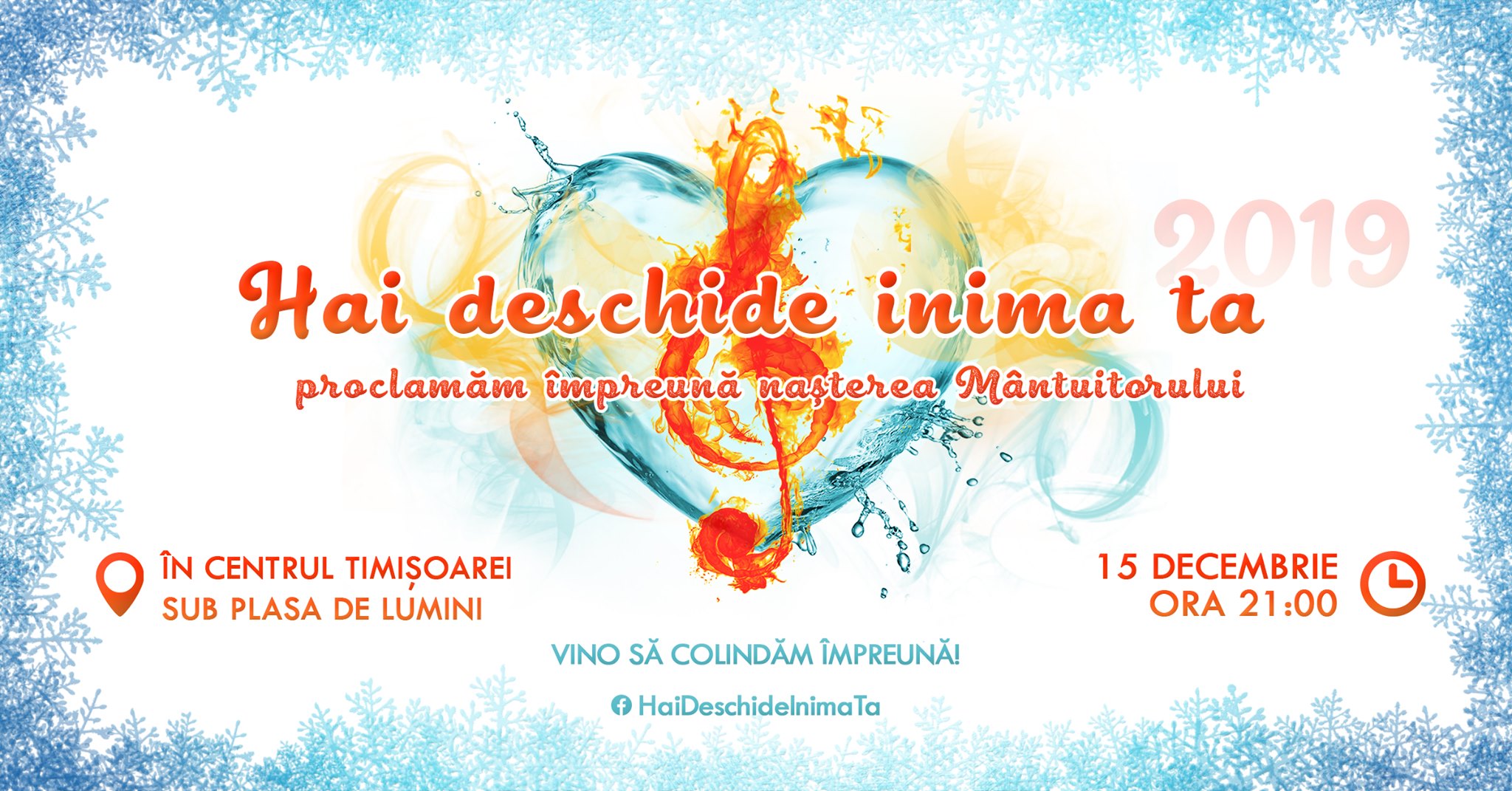 Seară de Colinde „Hai deschide inima ta” sub plasa de lumini din Timișoara