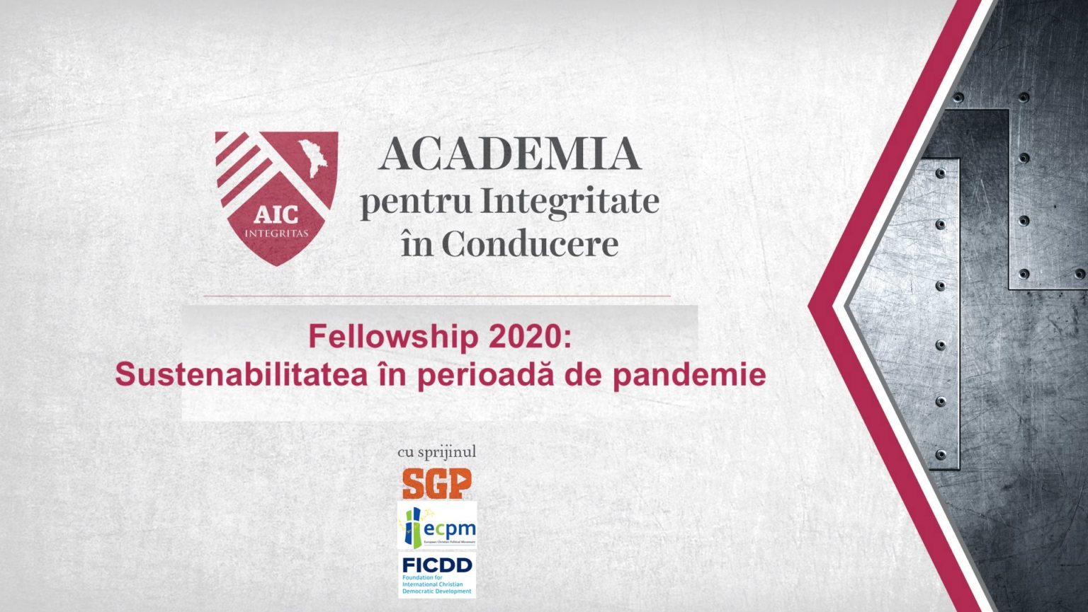 „Sustenabilitatea în pandemie: Remodelarea realității prin prisma valorilor creștine” un nou proiect marca AIC