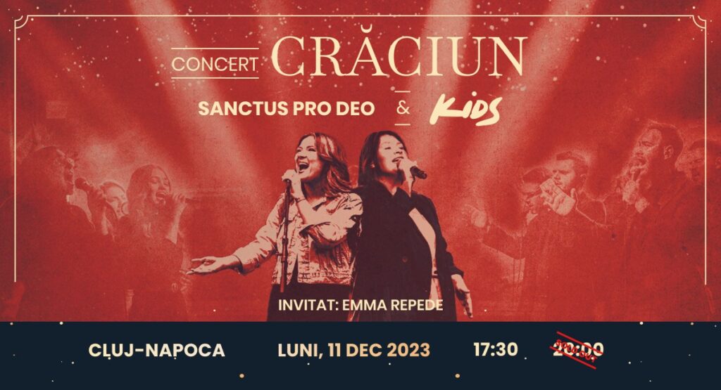 EXCLUSIV pentru CLUJ-NAPOCA: Concert de Crăciun cu Sanctus Pro Deo și Emma Repede