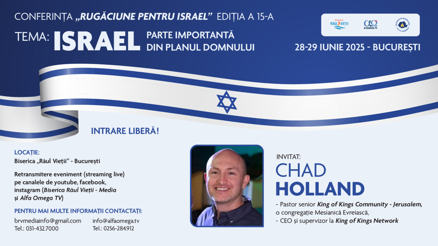 Conferința „Rugăciune pentru Israel” – Ediția a XV-a, la București