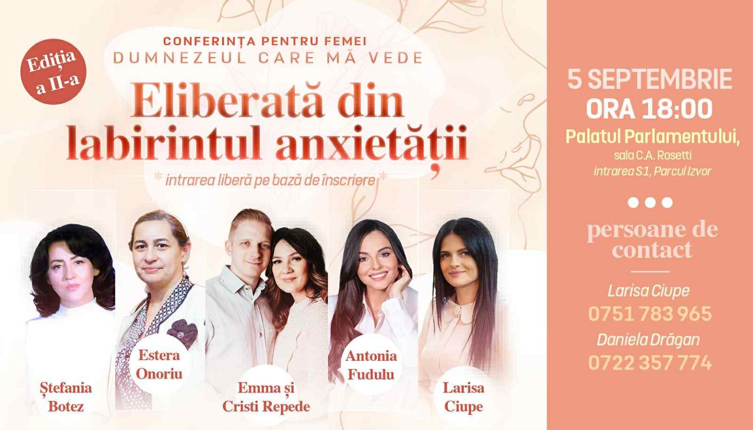 Conferința pentru femei „Dumnezeul care mă vede” revine la Palatul Parlamentului